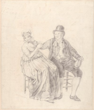 Seated Lady and Gentleman by Adriaan de Lelie
